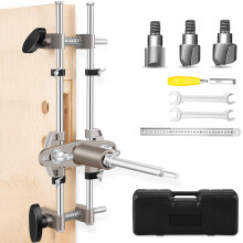 Mortise Lock Jig, Door Lock Hole Opener Kit for Wooden Door with 3PCS Tungsten Steel Cutter Blade, Mortising Jig Tool Door Mortise Jig (Door Lock