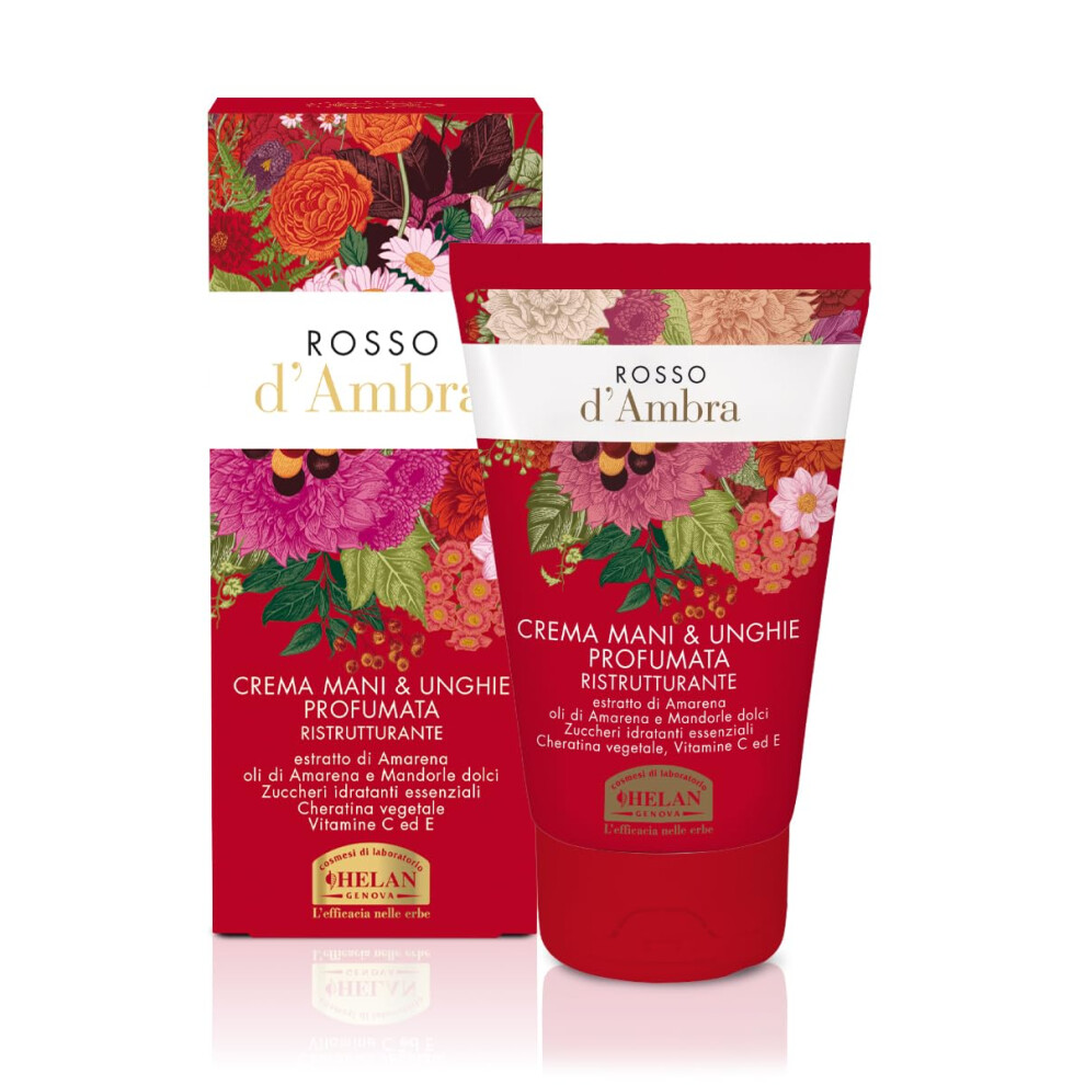 Helan Amber/Red/Cream - Scented And Restructuring Hand And Nail For Dry And Cracked Skin, Moisturizing With Antioxidant Vitamin C And Vitamin E