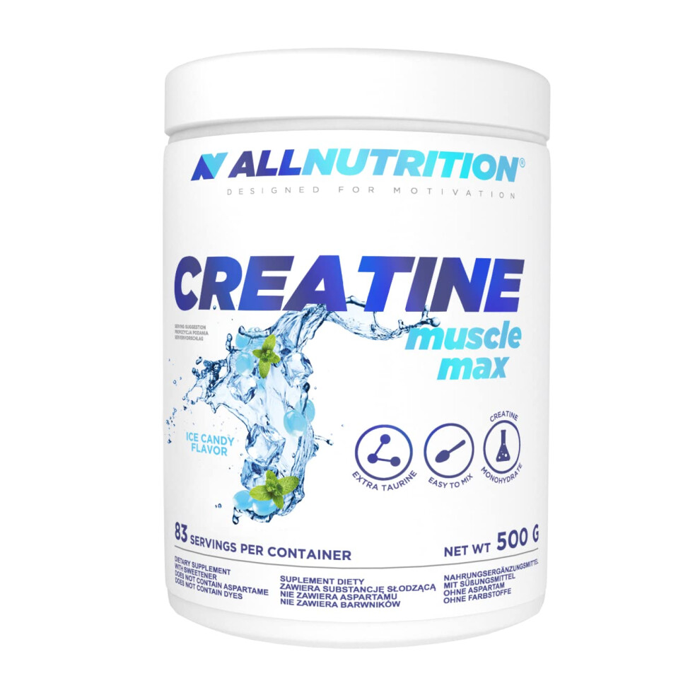Allnutrition Creatine Muscle Max Food Suplement - Creatine Monohydrate With Taurine - Performance Boost And Muscle Recovery - No Added Sugar - Instant Powder 500G