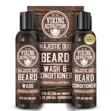 Beard Wash and Beard Conditioner for Men with Argan Oil and Jojoba Oil - Beard Softener and Strengthener Beard Care Beard Shampoo and Conditioner with