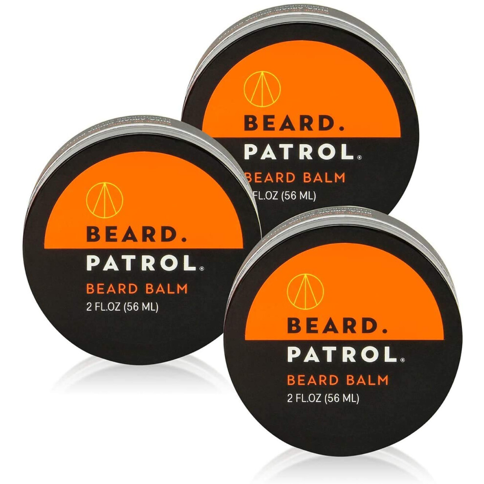 Beard Patrol Beard Balm for Men - Grooming Treatment with Argan Oil, Shea Butter, & Cocoa Butter Strengthens & Softens Beards & Mustaches - Lemongrass