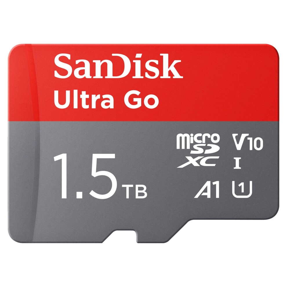 Ultra Go micro SDXC card + SD adapter 1.5TB (For Android Smartphones and Tablets, Memory card up to 150 MB/s, Full HD Video, V10, A1 Faster App