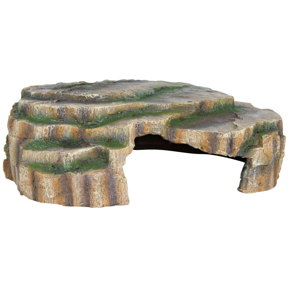 reptile cave in rainforest look - ideal retreat - suitable for terrariums and aquariums - 30 x 10 x 25 cm - poly resin -