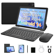 Tablets 10 inch Tablet Android 14,Octa-Core Processor,12GB RAM 1TB Expand,5G WiFi 6,1280 x 800 HD/Dual 5MP+8MP Camere/Bluetooth 5.0/Face ID,Tablet