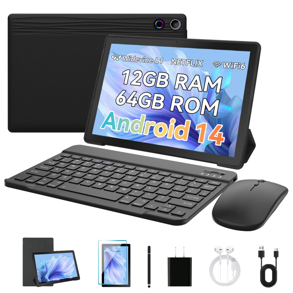 Tablets 10 Inch Tablet Android 14,Octa-Core Processor,12Gb Ram 1Tb Expand,5G Wifi 6,1280 X 800 Hd/Dual 5Mp+8Mp Camere/Bluetooth 5.0/Face Id,Tablet 765477483977