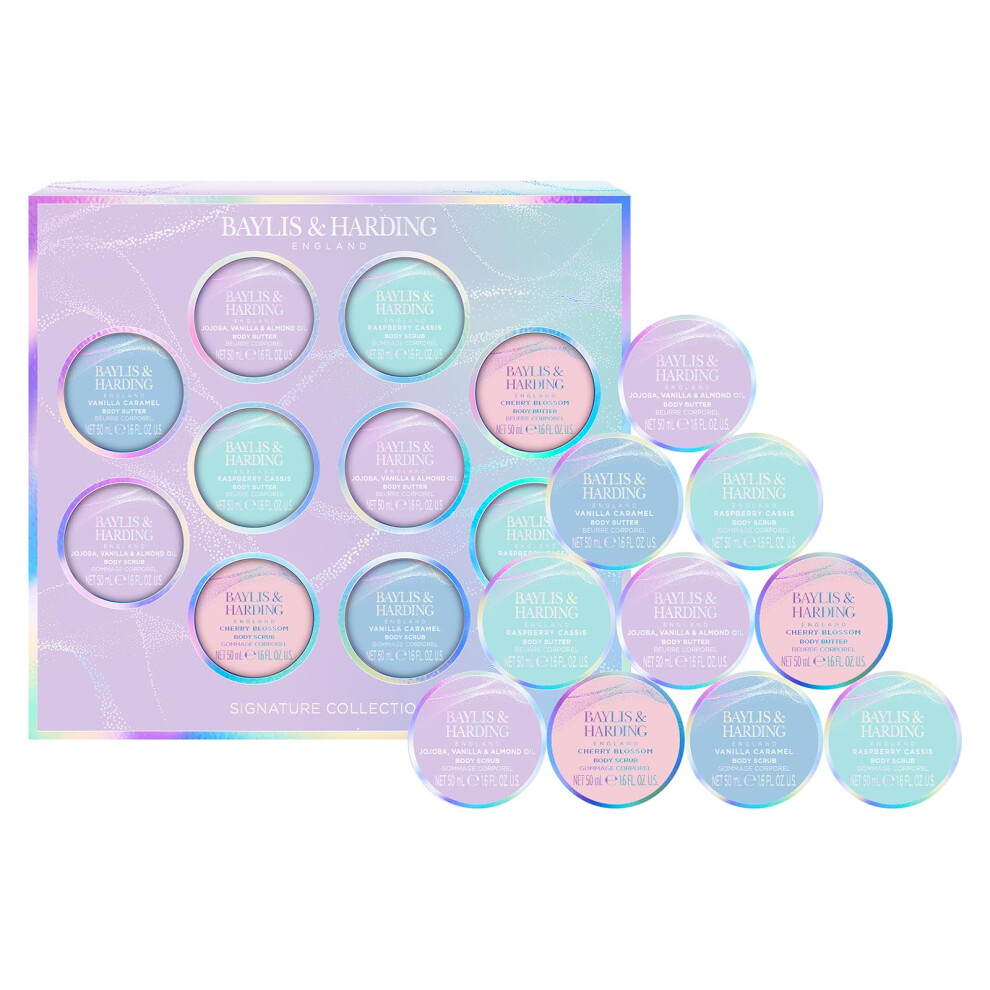 Jojoba, Vanilla & Almond Oil Body Scrub & Butter Discovery Gift Set - Vegan Friendly (Pack of 1)