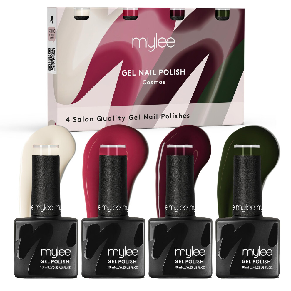 Gel Nail Polish Quad Colour Set 4x10ml [Cosmos] UV/LED Soak-Off Nail Art Manicure Pedicure for Professional, Salon & Home Use [Autumn/Winter 2023] -