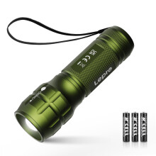 LE LED Torch Battery Powered, LE1000 Bright Hand Flashlight, Adjustable Focus, Water Resistant, Lightweight, for Power Cut, Camping, Dog Walking, Easy