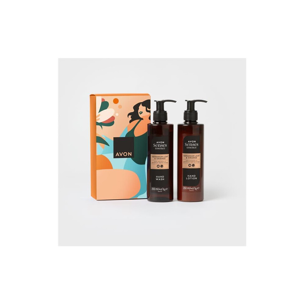 Senses Essence Duo Geranium & Orange Hand Care Set Hand Wash 250ml + Hand Lotion 250ml Gift Boxed & Sealed