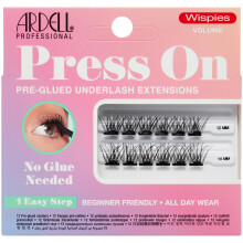 Press On Pre-Glued Underlash Eyelash Extensions, Wispies Volume Cluster Lashes Kit, Beginner-Friendly DIY Lash Extension Kit, Assorted Lengths, Mini