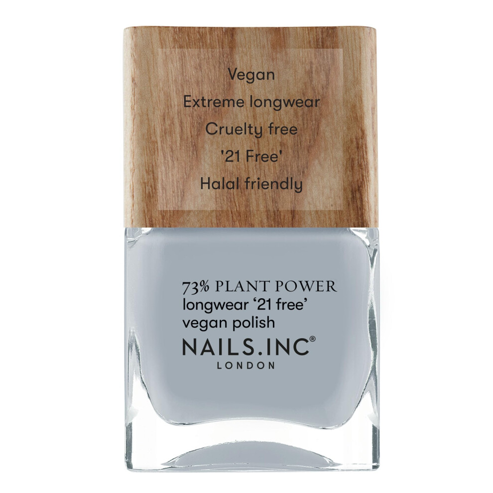 Nails.INC 73% Plant Power Nail Polish, Long Lasting Nail Color Lasts Up to 10 Days, Quick Drying, Cruelty Free, Vegan, 21 Free Formula, Fresh Air