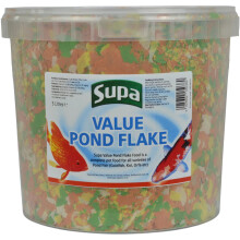 Value Pond Flake Fish Food 5 Litre Bucket Provides A Nutritionally Balanced Diet For Koi, Carp and Other Pond Coldwater Fish.