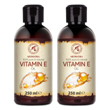 Vitamin E Oil Set 2x250ml - Natural Oil - Vitamin E Oil for Face - Good Care for Skin - Hair - Nails - Lips - Oil with Vitamin E - Moisturizes The