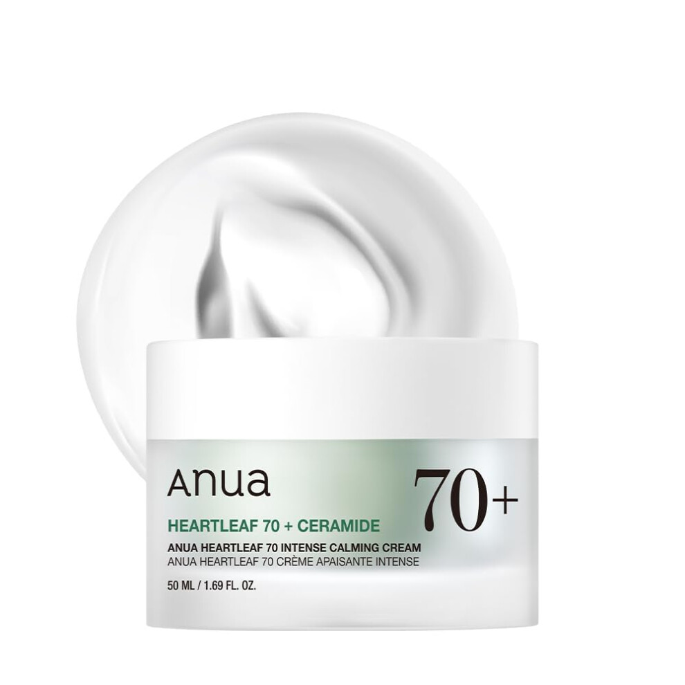 Anua Heartleaf 70 Intense Calming With Ceramide, Panthenol, Heartleaf Extract, Korean Skincare, 50Ml /1.69 Fl.oz Cream