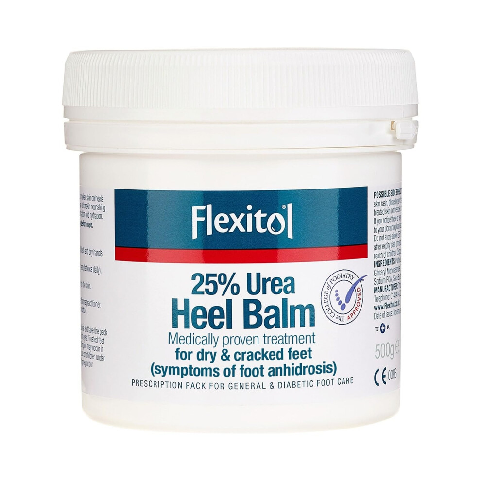 Flexitol Heel Balm 500G - Intense 25% Urea Moisturizer For Dry, Cracked Heels, Clinically Proven In 3 Days, Medical-Strength, Non-Greasy