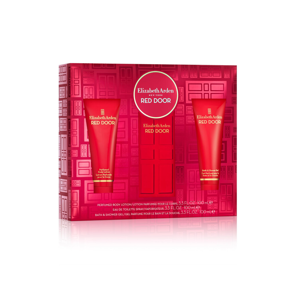 RED DOOR Eau de Toilette 100ml 3-piece Gift Set, floral woody perfume, luxury fragrance gifting for women