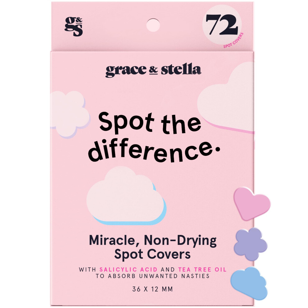 Grace & Stella Pimple Patches Salicylic Acid (Multishape, 72 Count) - Dermatologist Tested Hydrocolloid Spot Patches For Blemish Treatment That Help Protect Acne &