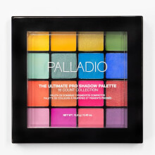 Palladio Ultimate Pro Lidschatten-Make-up-Palette, 16 hochpigmentierte Puderfarben, mattes Schimmer-Satin-Finish, Color Crush