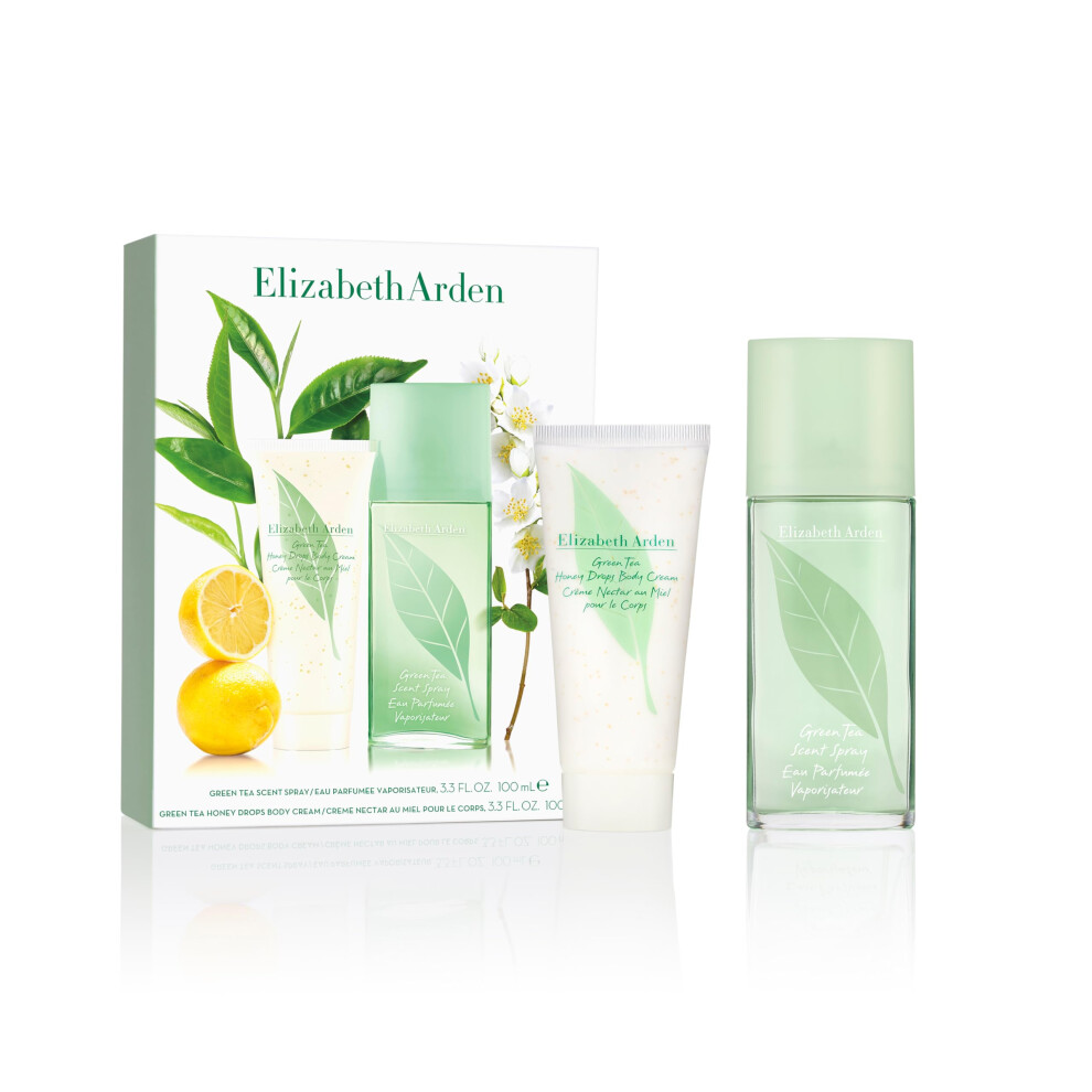 GREEN TEA Scent Spray 100ml 2-piece Gift Set, fresh green perfume, luxury fragrance gifting for women