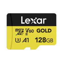GOLD 128GB Micro SD Card, microSDXC UHS-II Flash Memory Card, V60, U3, A1, C10 microSD Card, Up to 280MB/s Read, TF Card for Drone/Action