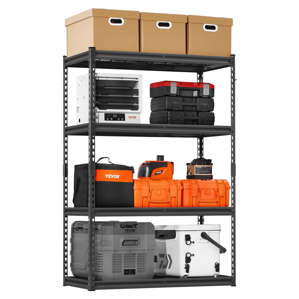 Storage Shelves, 2400 lbs, 4 Tier Heavy Duty Garage Shelving, 20" D x 40" W x 60" H Adjustable Metal Shelves for Industrial Shelving Unit Utility