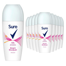 Antiperspirant Roll On Bright Bouquet 48H Sweat and Odour Protection Roll On with Fresh, Light and Clean Scent Deodorant for Women, 50ml Pack of 12