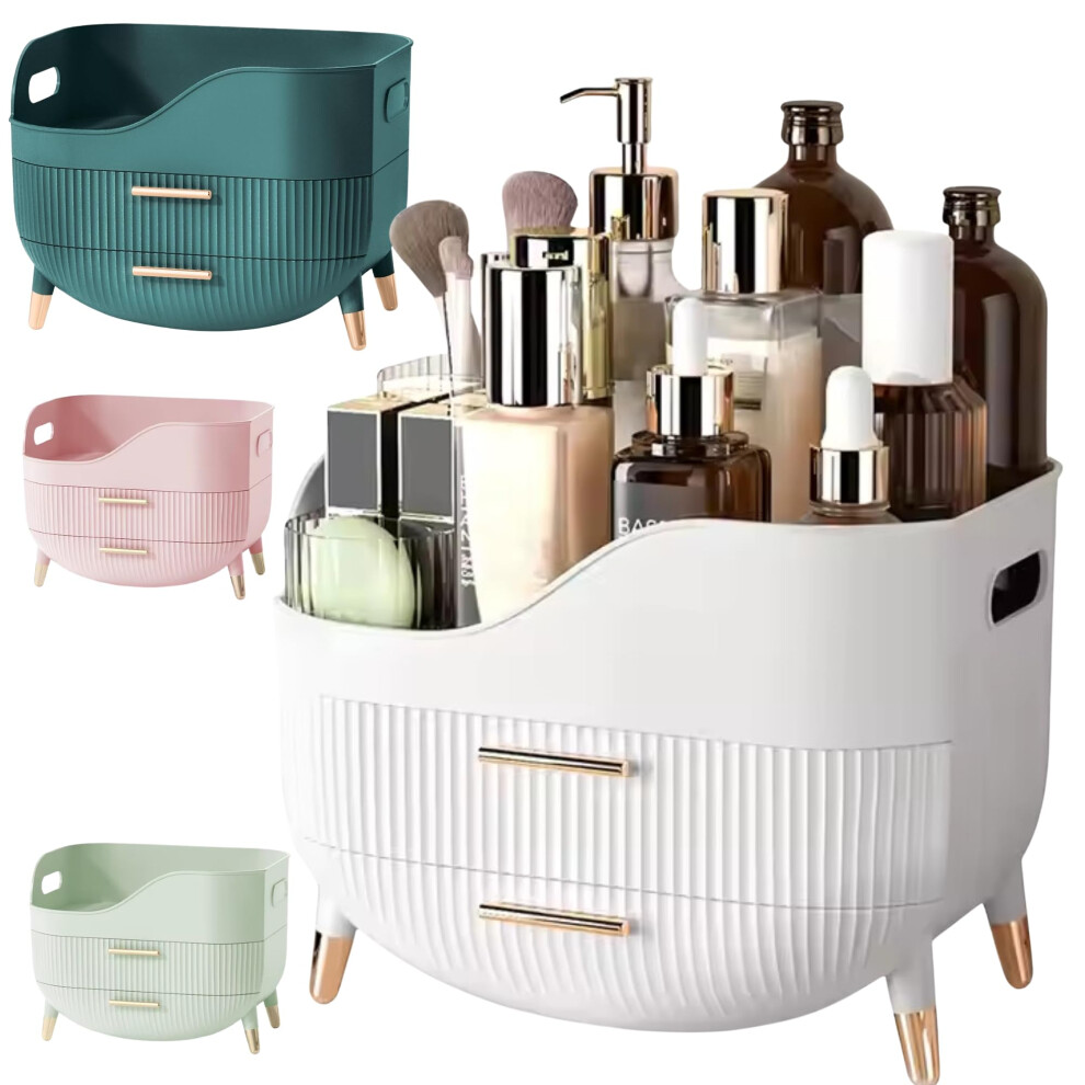 Youberrysilk Make Up Organiser, Cosmetics Organiser, Vintage Style Dressing Table Organiser, Make Up Box Skincare Organiser, Vanity Organiser For Bathroom, Desktop