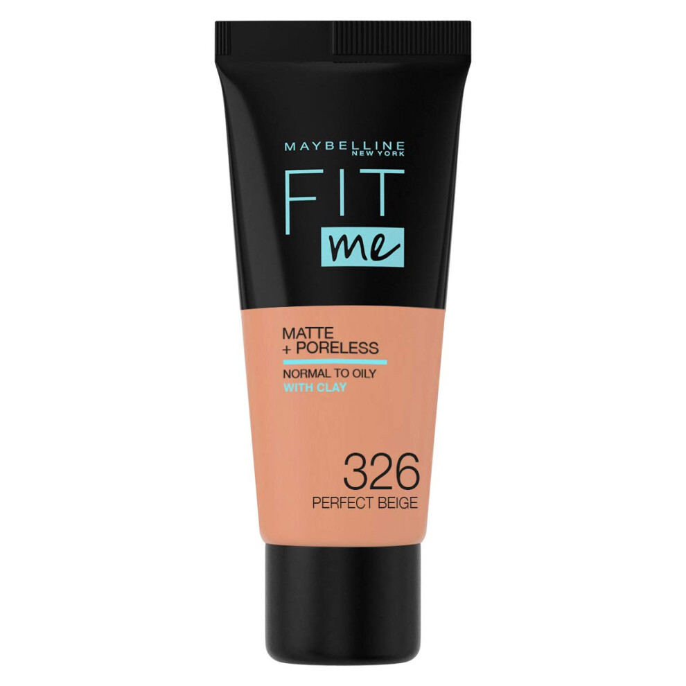 New York - Fluid Tone on Tone Fit Me! Matte and Poreless Foundation - Shade: 326 Perfect Brown, NU