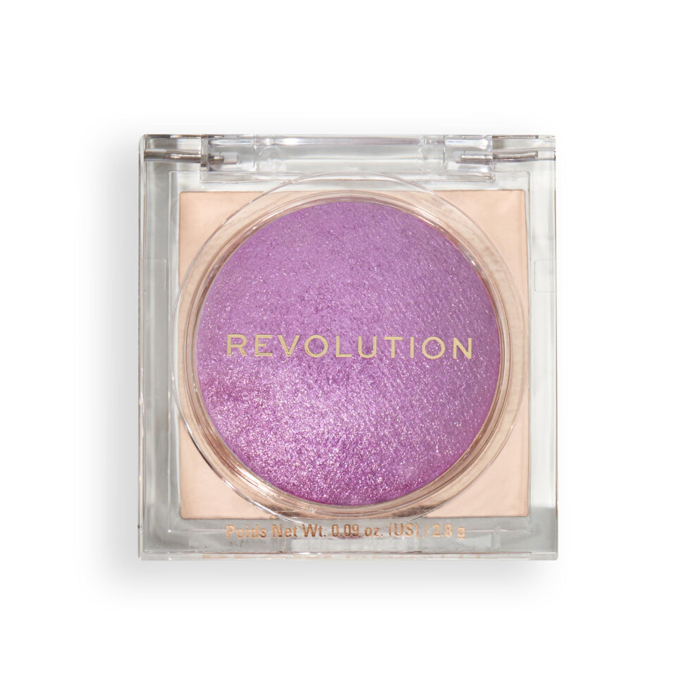 Revolution, Beam Bright Blush, Blendable & Buildable Face Powder Blush, Luminous Finish for Radiant Cheeks, Vegan & Cruelty-Free, Lick of Lilac Purple