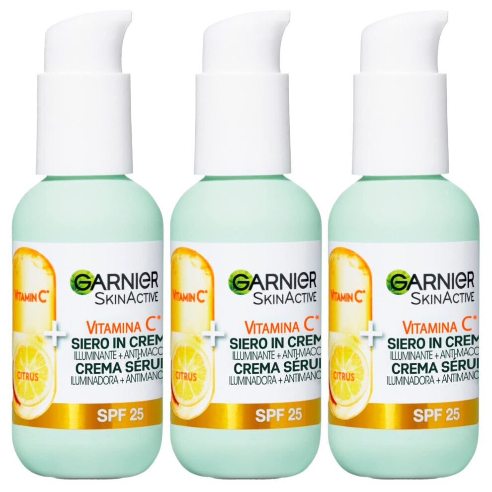 SkinActive Vitamin C Face Serum in Cream 2in1 Illuminating and Anti-Blemish SPF 25 for Dull Uneven Skin Formula with Vitamin C and Citrus Extract - 3