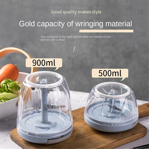 (blue) Household Kitchen Garlic Chopper Mashed Hand Pulled Meat Grinder Multifunctional Vegetable 2