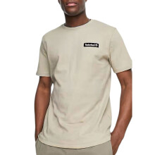 (Beige, S) Timberland Mens T Shirts Woven Badge Casual Top