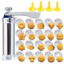 Cookie Mold Gun Baking Tool aluminium legering Decoreren Mondstuk 20 -stuk smeltende bonen knijpende zak set bakken
