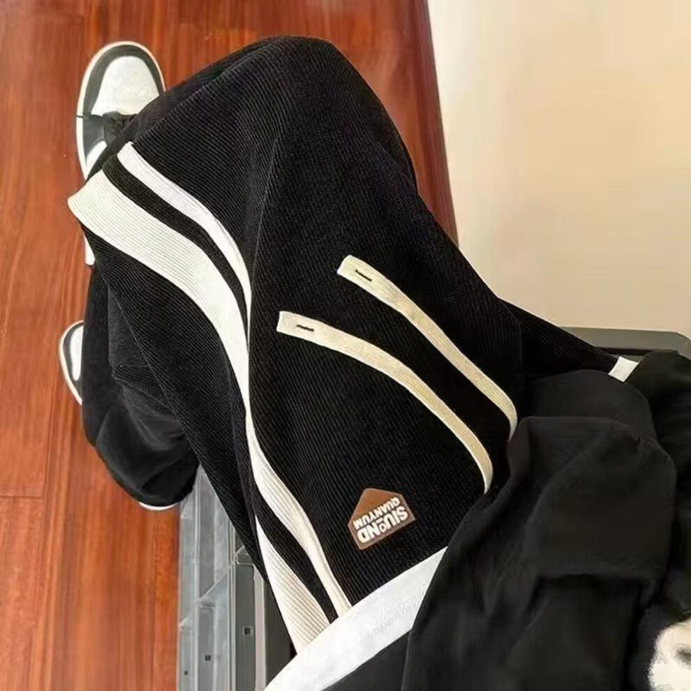 (black, 3XL) Men's Autumn 2023 Trendy Straight-Leg Loose Sweatpants