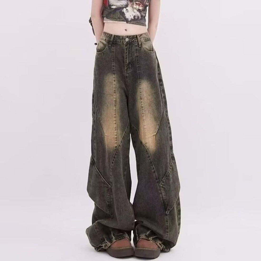 (S) Chunchao Retro Distressed Straight-Leg Jeans for Men & Women