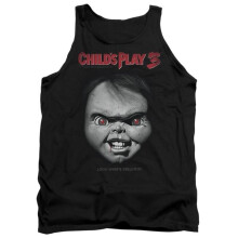 Trevco Sportswear UNI889-TK-2 Childs Play 3 Face Poster Adult Tank Top, Black - Medium
