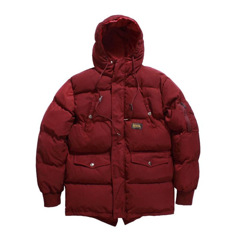 (red, XXL) Men's Trendy Thickened M51 Hooded Winter Swallowtail Cotton Coat
