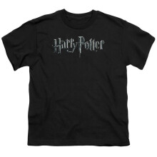 Trevco Sportswear HP9016-YT-1 Harry Potter Logo Youth Short Sleeve T-Shirt, Black - Small