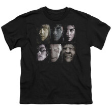 Trevco Sportswear HP8012-YT-2 Harry Potter Horizontal Heads Youth Short Sleeve T-Shirt, Black - Medium