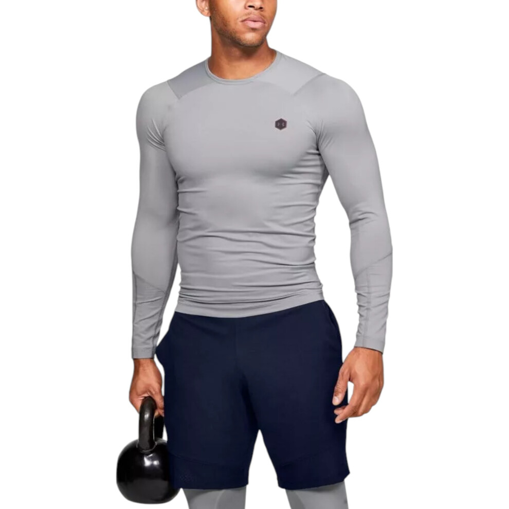 (Grey, S) UNDER ARMOUR Mens T Shirt Long Sleeve Summer Tops