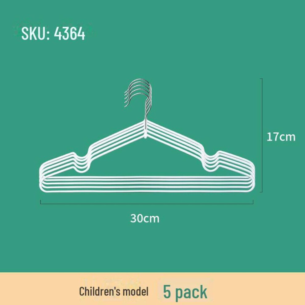 White Japanese-Style Stainless Steel Clothes Drying Rack with Children's Hangers - Ideal for Dorm Use