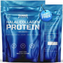 SUNNA SUPPLEMENTS - Halal Bovine Collagen Protein Powder for Hair Skin Nails and Joints - Type (I, III) Hydrolysed Premium Bovine Collagen Peptides