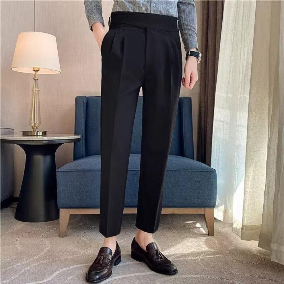 (black, 29) "men's Slim Fit Harem Trousers - Autumn/winter Trendy Drape Casual Suit Pants