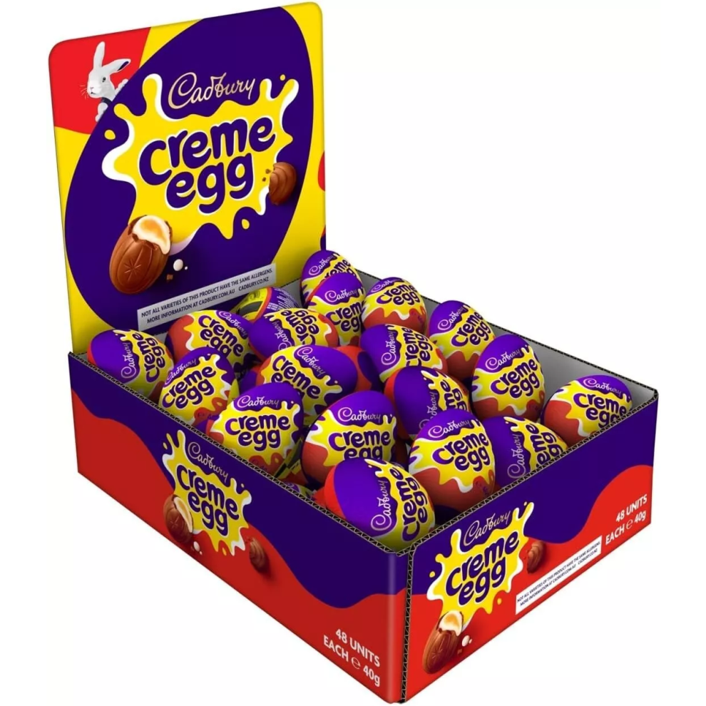 Cadbury Creme Egg (Pack of 48 X 40G). Easter, Egg Hunt, Thank you Gift, Present, Chocolate Filled Eggs OFFICIAL