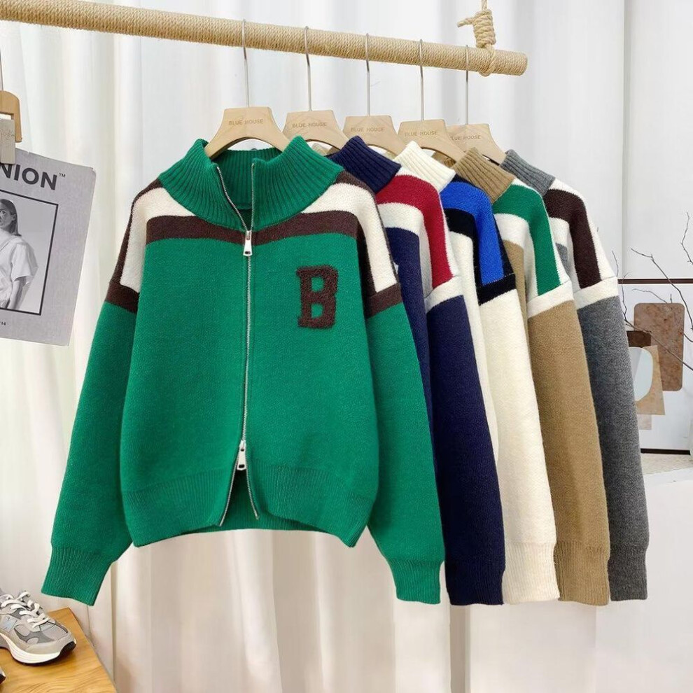 (green, XXXL) "2024 Men's Autumn Knitted Half-Turtleneck Cardigan - Trendy, Versatile, and Stylish