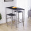 Vida Designs (Black) Roslyn 2 Seater Home Dining Bar & Stool Table Set 4