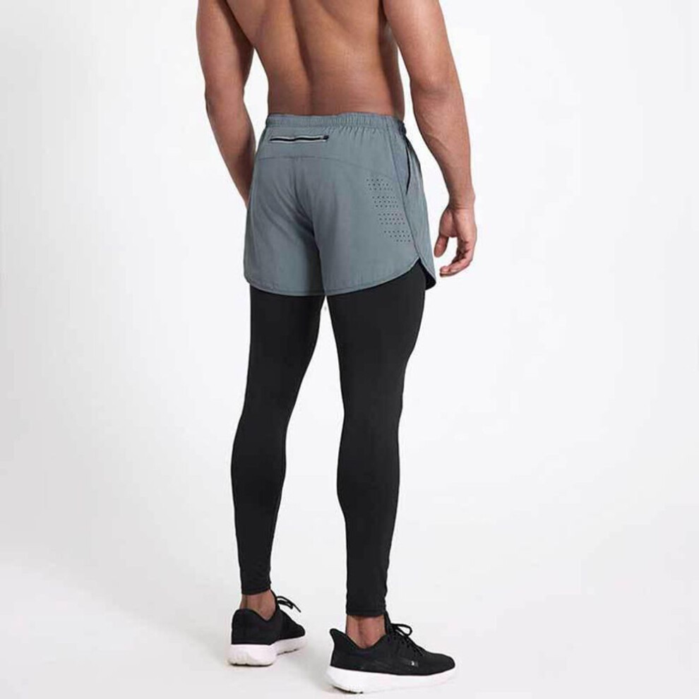 (gray, L) "men's 2024 Professional Marathon Running Shorts With Liner - Double-layer, 3-inch Track And Field Fitness Trend