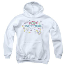 Trevco Sportswear HP8363-YFTH-3 Harry Potter Honeydukes Sweet Treats Youth Hooded Sweatshirt, White - Large