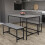 Vida Designs (Grey) Roslyn 4 Seat Home Dining Table & Stool Bench Set 4