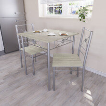 (Oak) Roslyn 2 Seater Wood Metal Home Kitchen Dining Set
